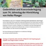 Gedenkfeier und Kranzniederlegung in Erinnerung an Heiko Ploeger in Herford