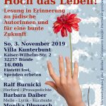 L’chaim - Hoch das Leben! - Lesung in Erinnerung an jüdische Autor*innen und für eine bunte Zukunft -