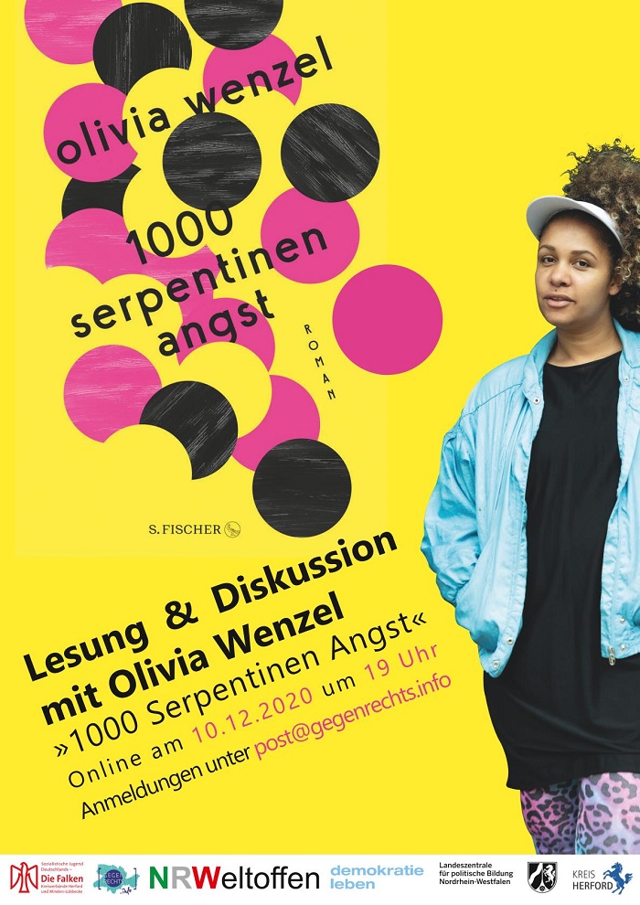 Online Lesung + Diskussion: Olivia Wenzel liest aus 1000 Serpentinen Angst