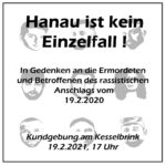 +++ Hanau Gedenk-Kundgebung 19.02. 17:00 +++