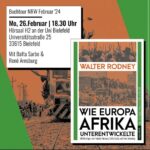 Buchvorstellung Walter Rodney - Wie Europa Afrika Unterentwickelte