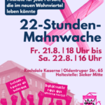22-Stunden-Mahnwache "Wohnraum statt Waffen"