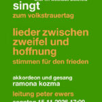 Wozachor: Konzert zum Volkstrauertag